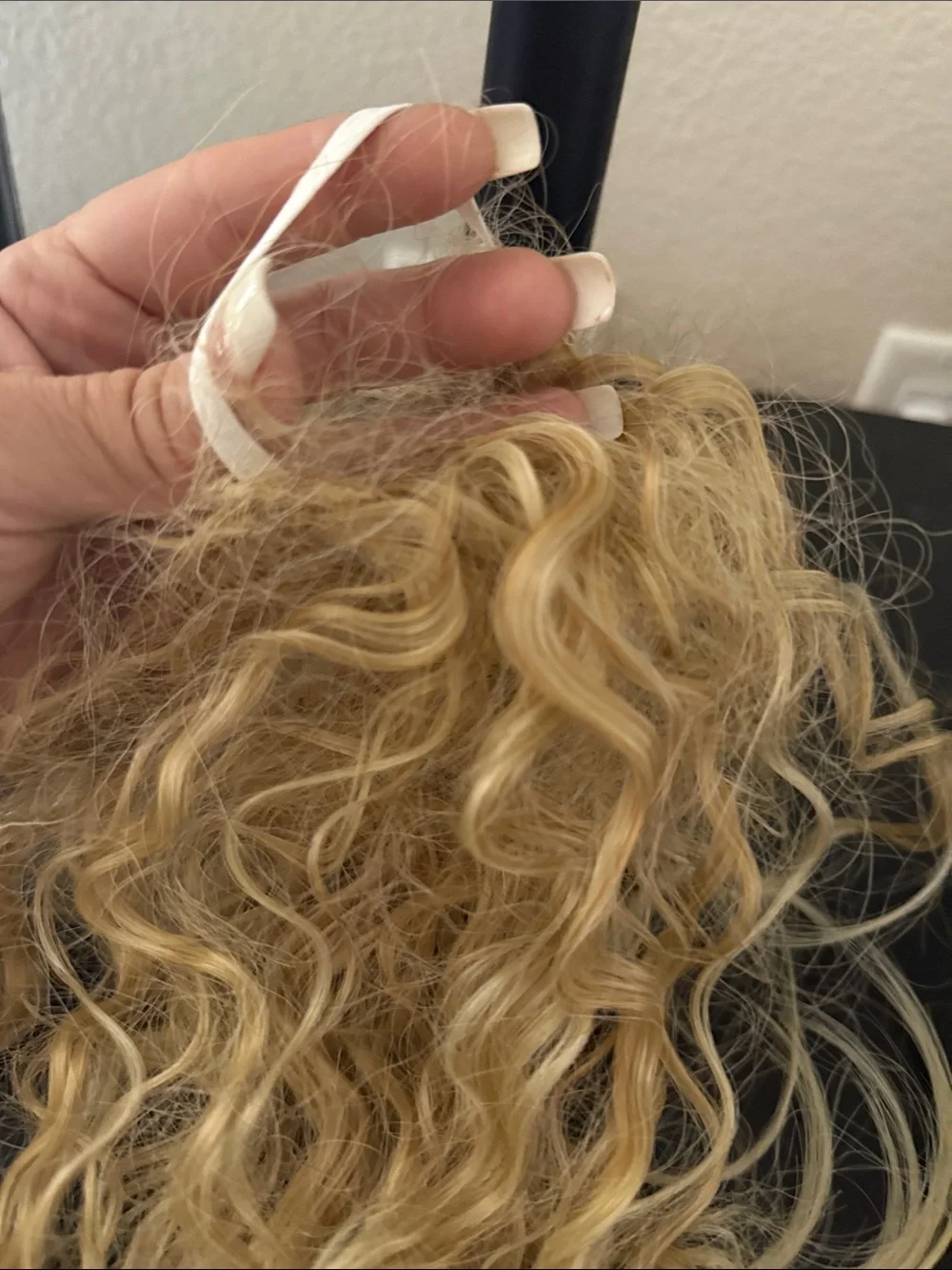 Blonde Curly Hairpiece Scrunchie Wrap - Natural Blonde